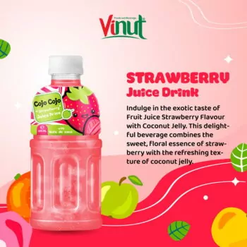 320ml Cojo Cojo Strawberry Juice Drink with Nata De Coco