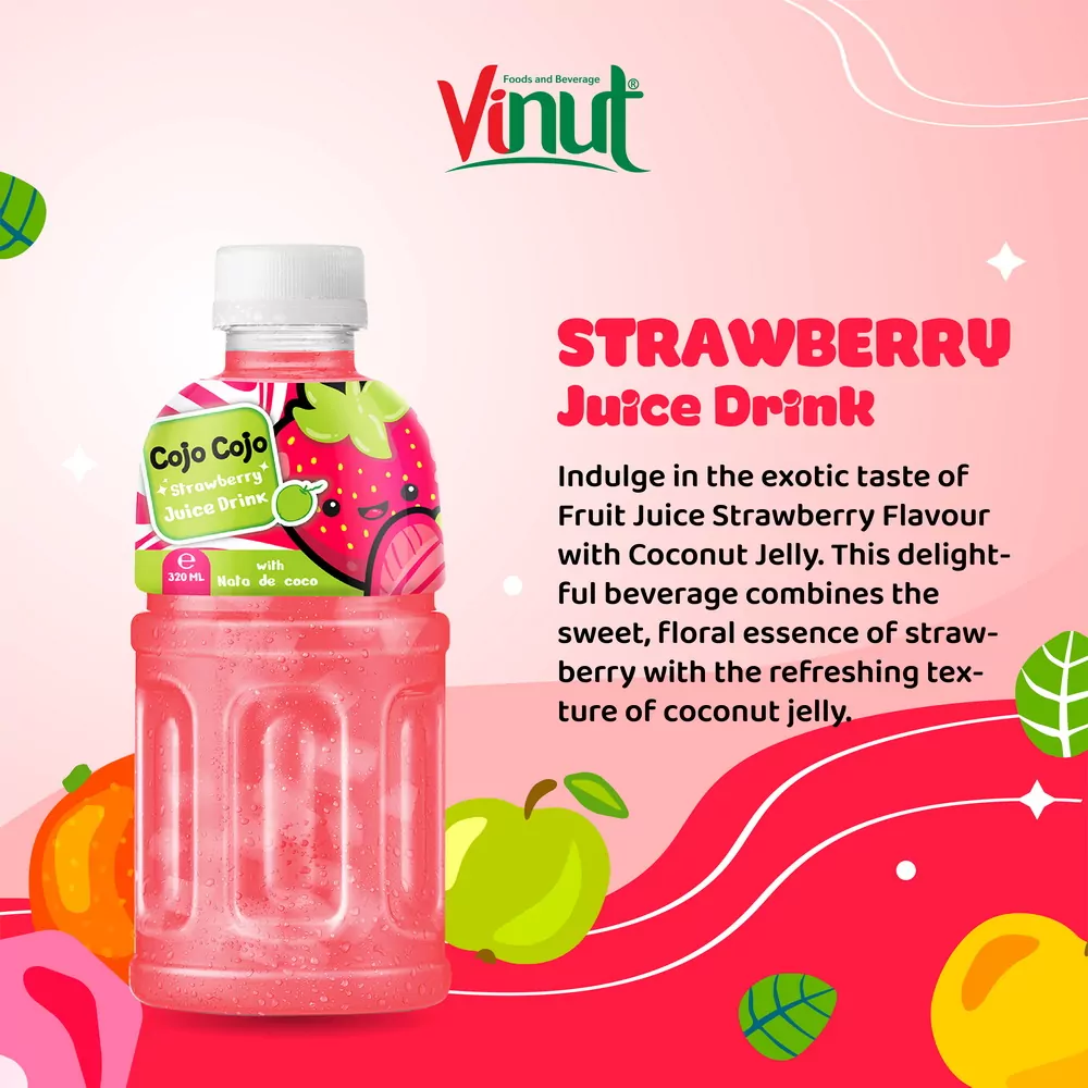 320ml Cojo Cojo Strawberry Juice Drink with Nata De Coco