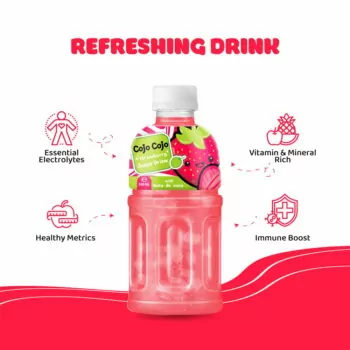 320ml Cojo Cojo Strawberry Juice Drink with Nata De Coco