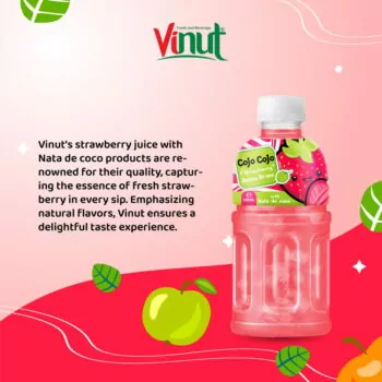 320ml Cojo Cojo Strawberry Juice Drink with Nata De Coco