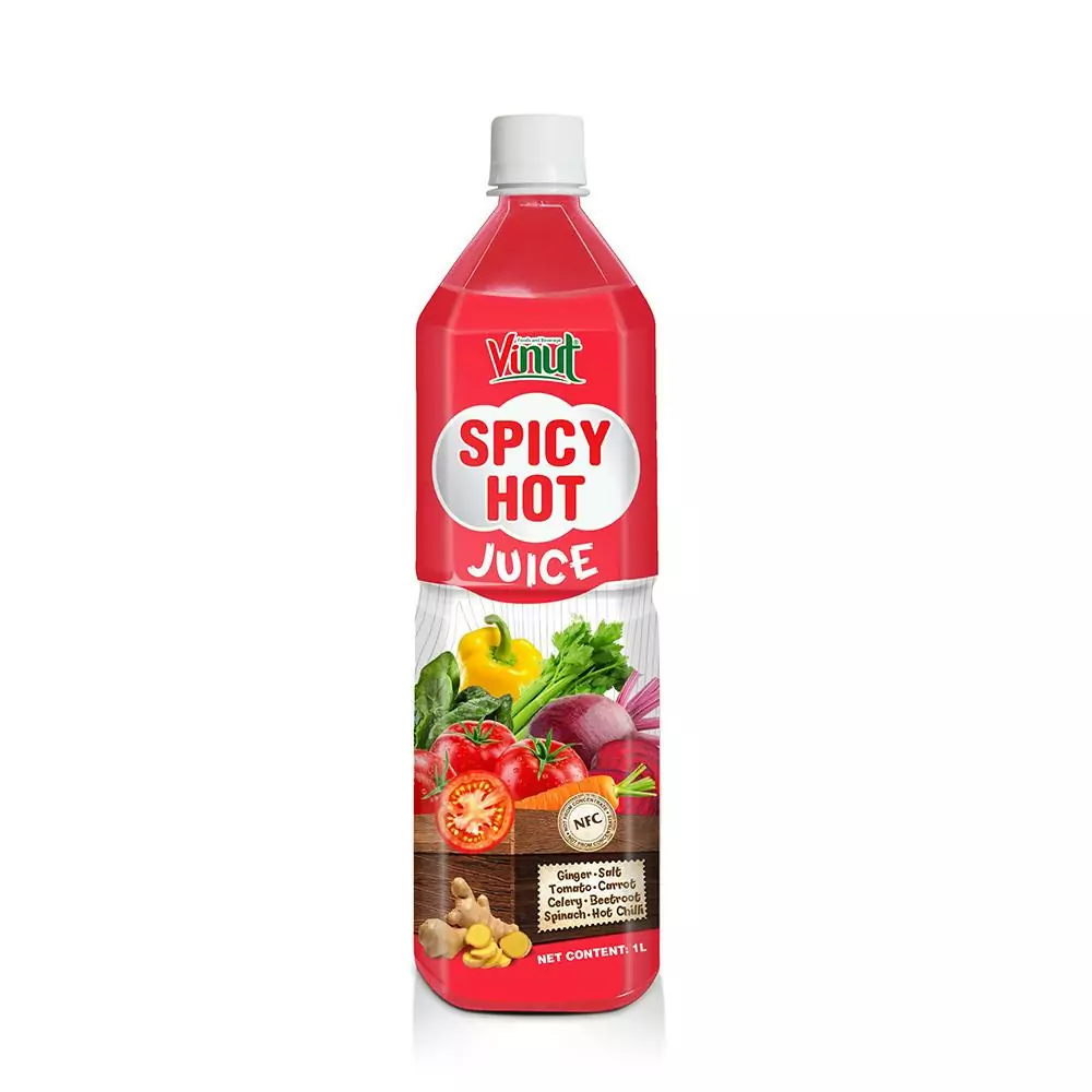 1000ml VINUT Spicy Hot JuiceGinger Salt Tomato Carrot Celery Beetroot Spinach Hot Chili
