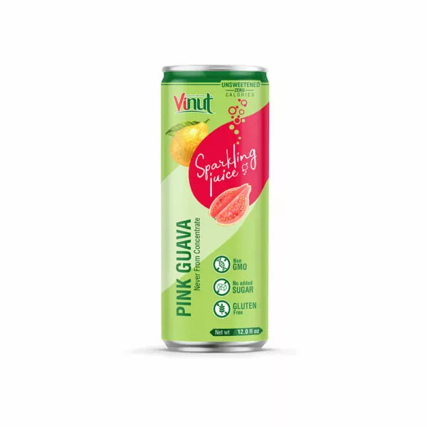 12 fl oz VINUT Unsweetened Pink Guava Sparkling Water