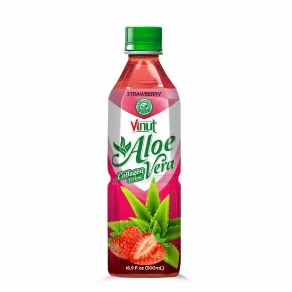 16.5 fl oz VINUT Aloe Vera Juice Drink with Strawberry Collagen