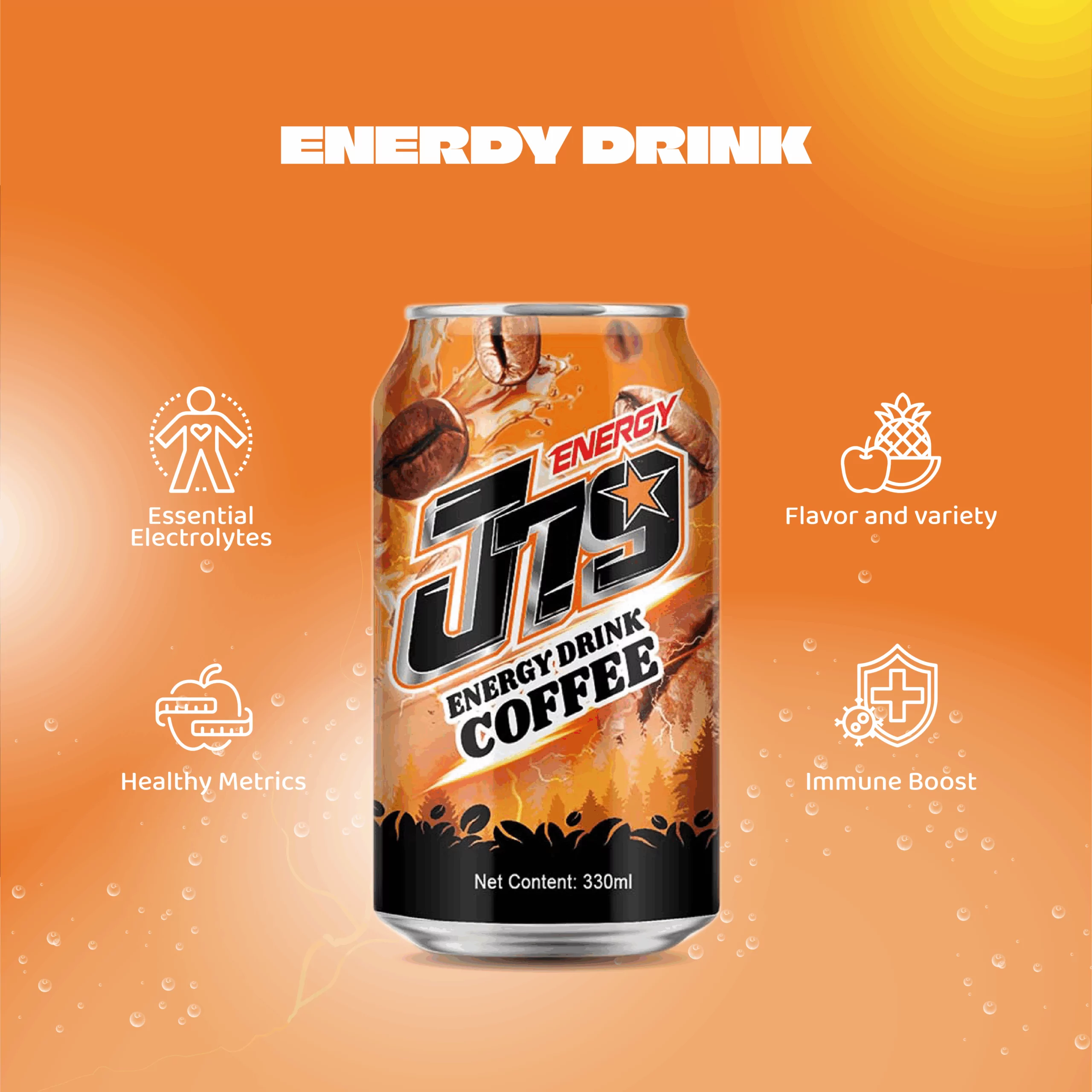 330ml J79 Energy drink Coffee - Image 3
