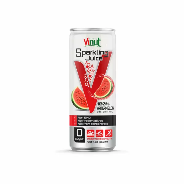 12 fl oz VINUT 100% Sparkling Original Watermelon Juice drink no added sugar