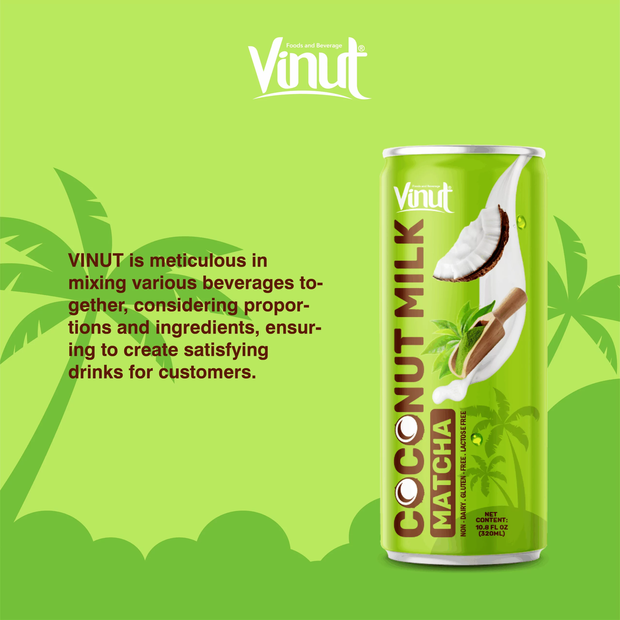 10.82 fl oz VINUT Coconut Milk with Matcha
