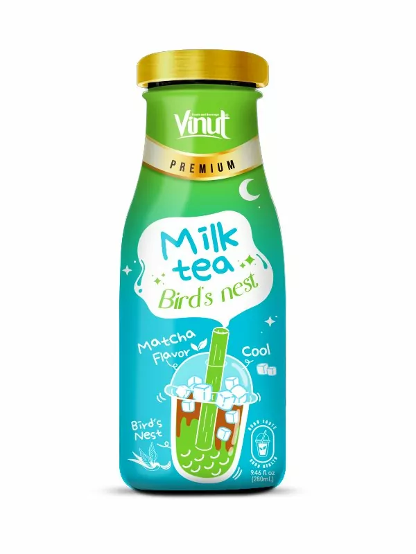 Matcha Milk Tea with Bird's Nest - can 280ml - img-1