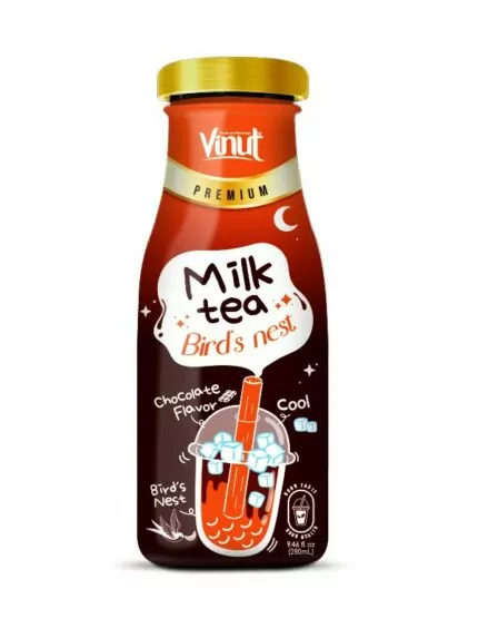 Chocolate Milk Tea with Bird's Nest Premium Glass Bottles 9.46 fl oz img-2