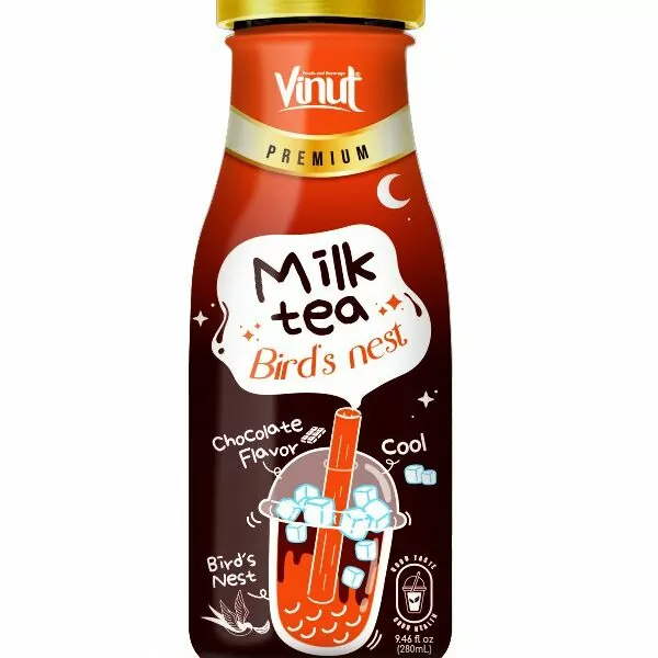 Chocolate Milk Tea with Bird's Nest Premium Glass Bottles 9.46 fl oz img-2