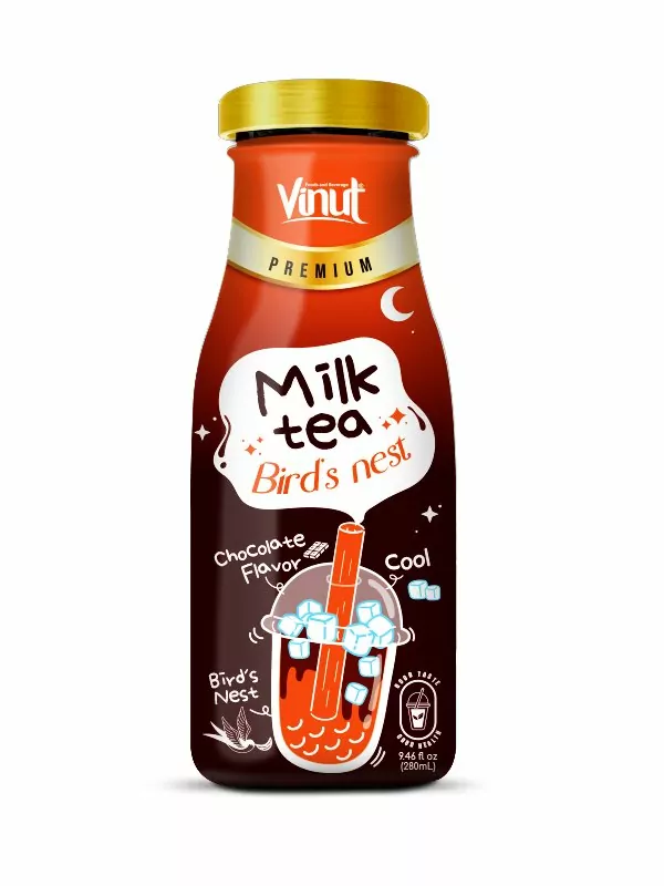 Chocolate Milk Tea with Bird's Nest Premium Glass Bottles 9.46 fl oz img-2
