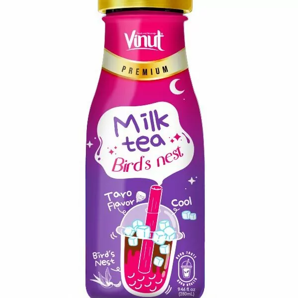 Taro Milk Tea with Bird's Nest Premium Glass Bottles 9.46 fl oz img-2