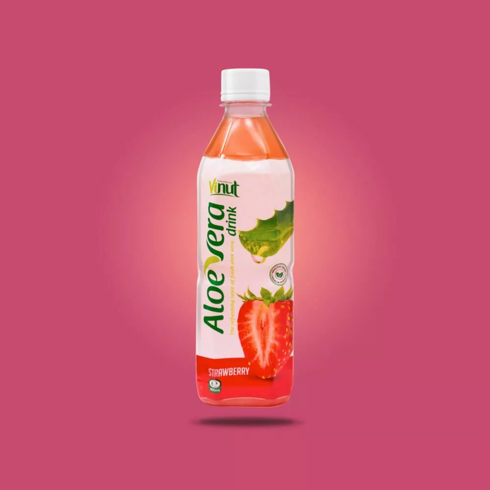Aloe Vera Drink With Strawberry Flavors 500ml Bottle 2022 mode