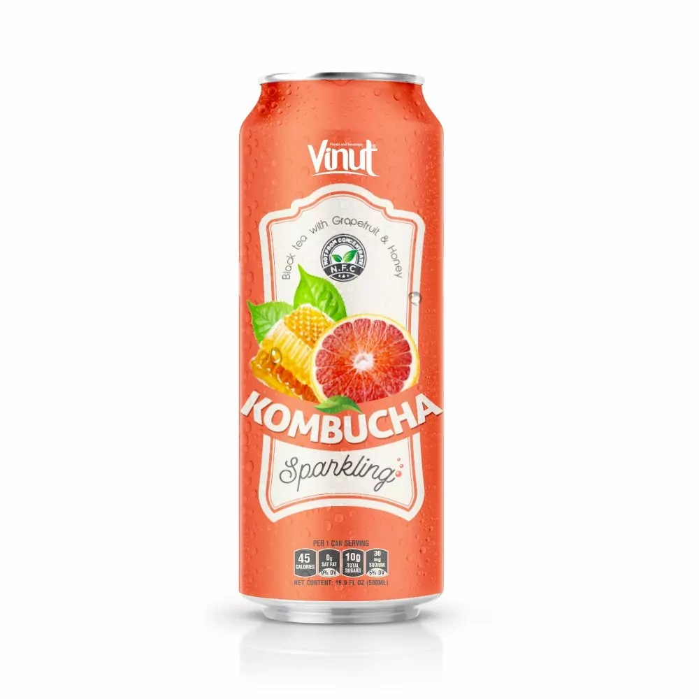 16.9 fl oz Vinut Sparkling Kombucha Black tea with Grapefruit Honey