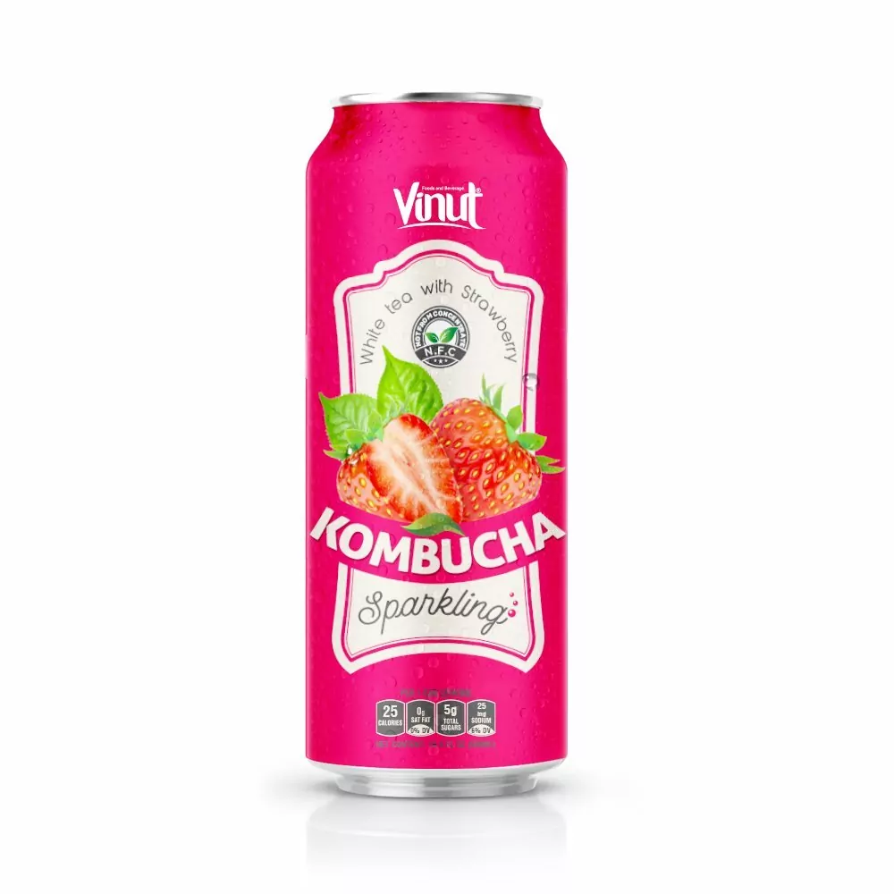 16.9 fl oz Vinut Sparkling Kombucha White tea with Strawberry