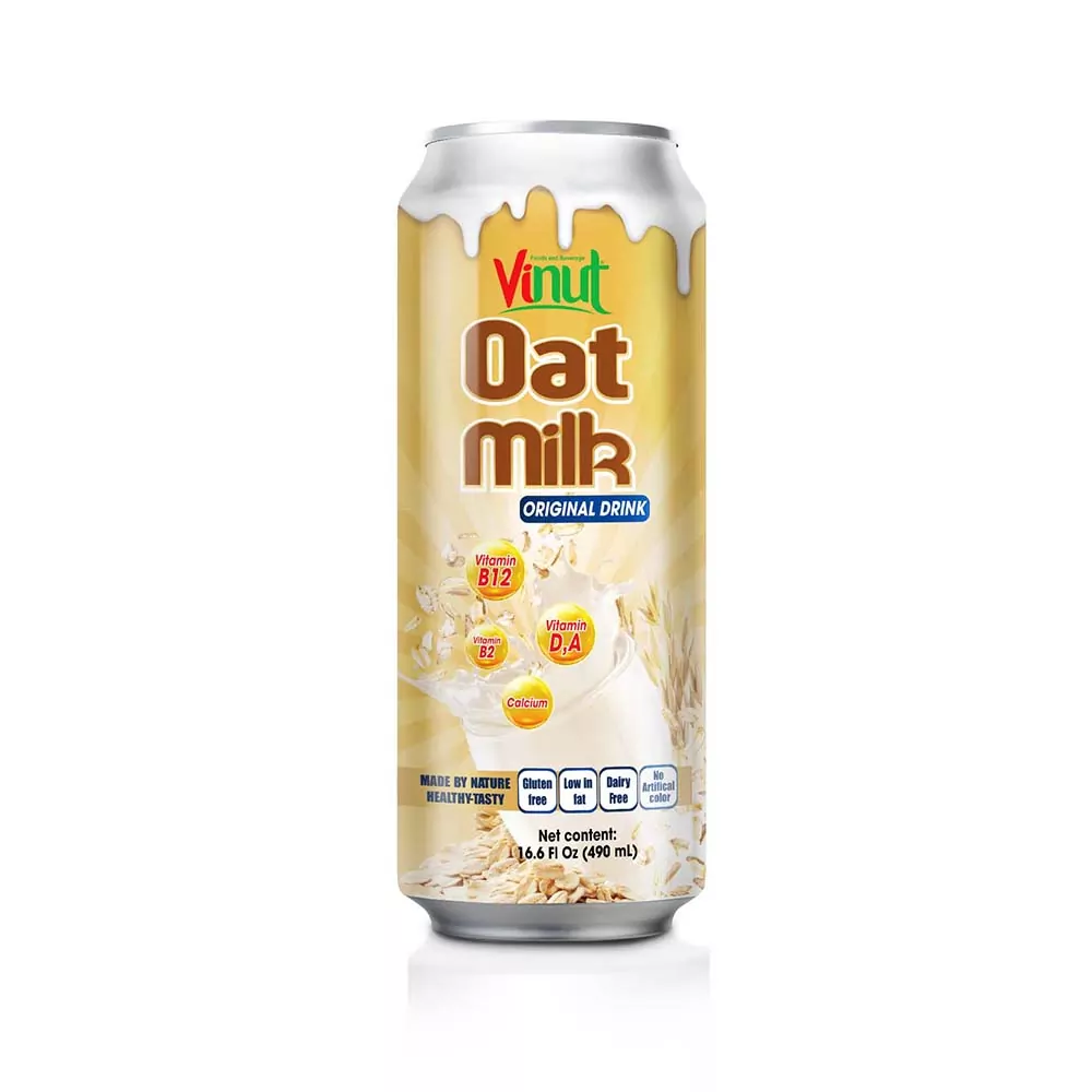 Box 4 Cans 16.6 fl oz Vinut Oat milk drink Gluten free Low fat Dairy free No Artificial Color Can