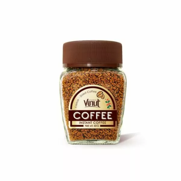 60g VINUT Glass jar Instant Coffee Bean (Arabica & Robusta)