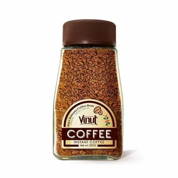 200g VINUT Glass jar Instant Pure Robusta instant Coffee bean