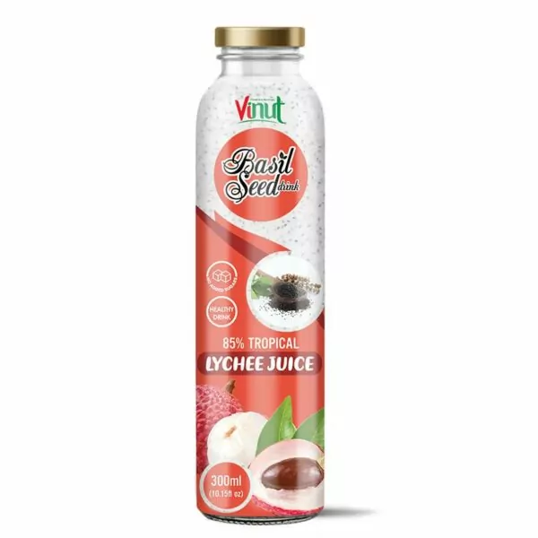 300ml Vinut Tropical Basil seed drink with Lychee (85% Juice)
