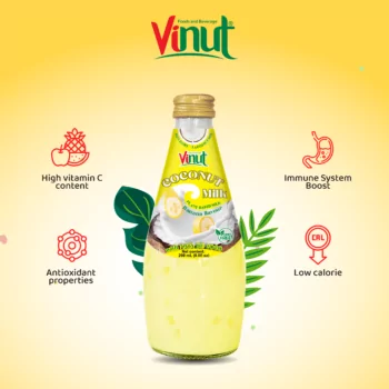 9.8 fl oz Vinut Bottle Coconut milk & banana with Nata de coco