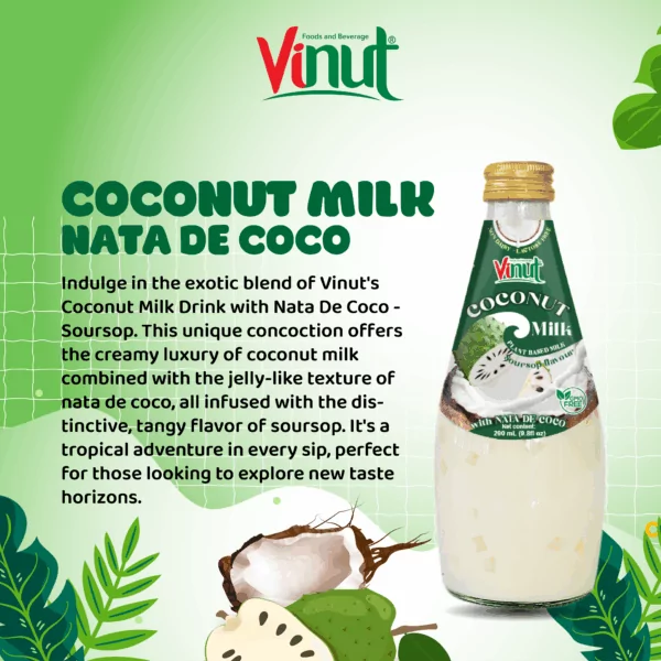 9.8 fl oz Vinut Bottle Coconut milk & Soursop with Nata de coco