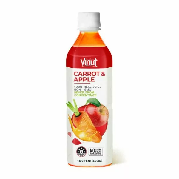 16.9 fl oz Vinut NFC Carrot & Apple Juice Drink (100% Real Juice, Non GMO)