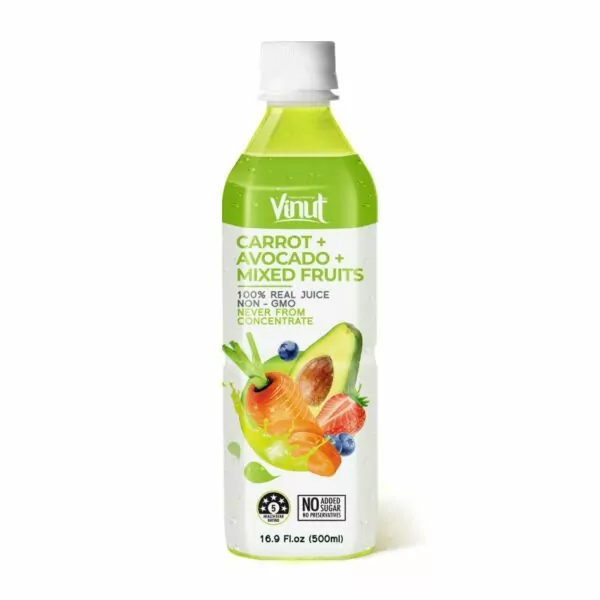 16.9 fl oz Vinut NFC Carrot + Avocado + Mixed fruits ( 100% Real Juice, Non GMO)