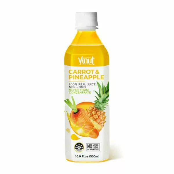 16.9 fl oz Vinut NFC Carrot + Pineapple juice drink(100% Real Juice, Non GMO)