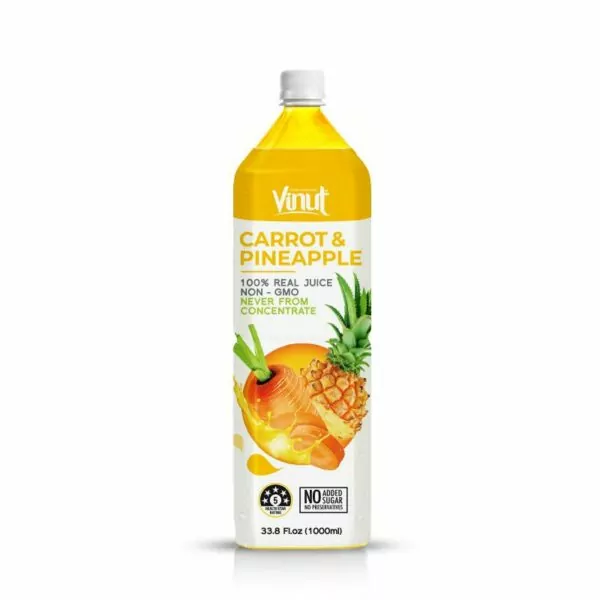 33.8 fl oz Vinut NFC Carrot + Pineapple Juice Drink ( 100% Real Juice, Non GMO, No Added Sugar)