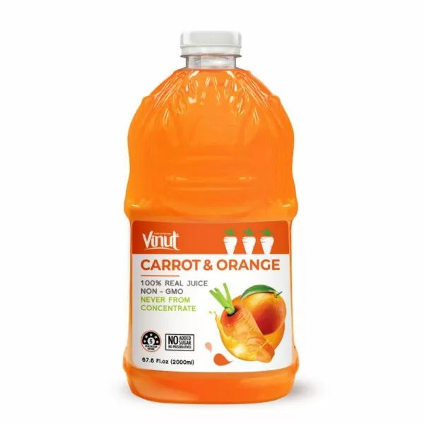 67.6 fl oz Vinut NFC Carrot + Orange Juice Drink( 100% Real Juice, Non GMO, No Added Sugar)