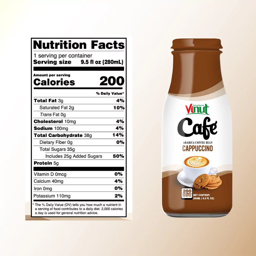 Box 4 x 9.5 fl oz Vinut Cappuccino Coffee drink (Arabica coffee bean)