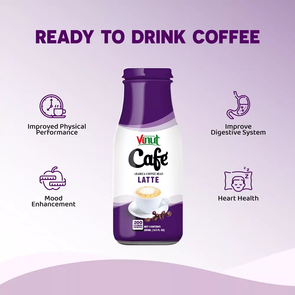 Box 4 x 9.5 fl oz Vinut Latte coffee drink (Arabica coffee bean)