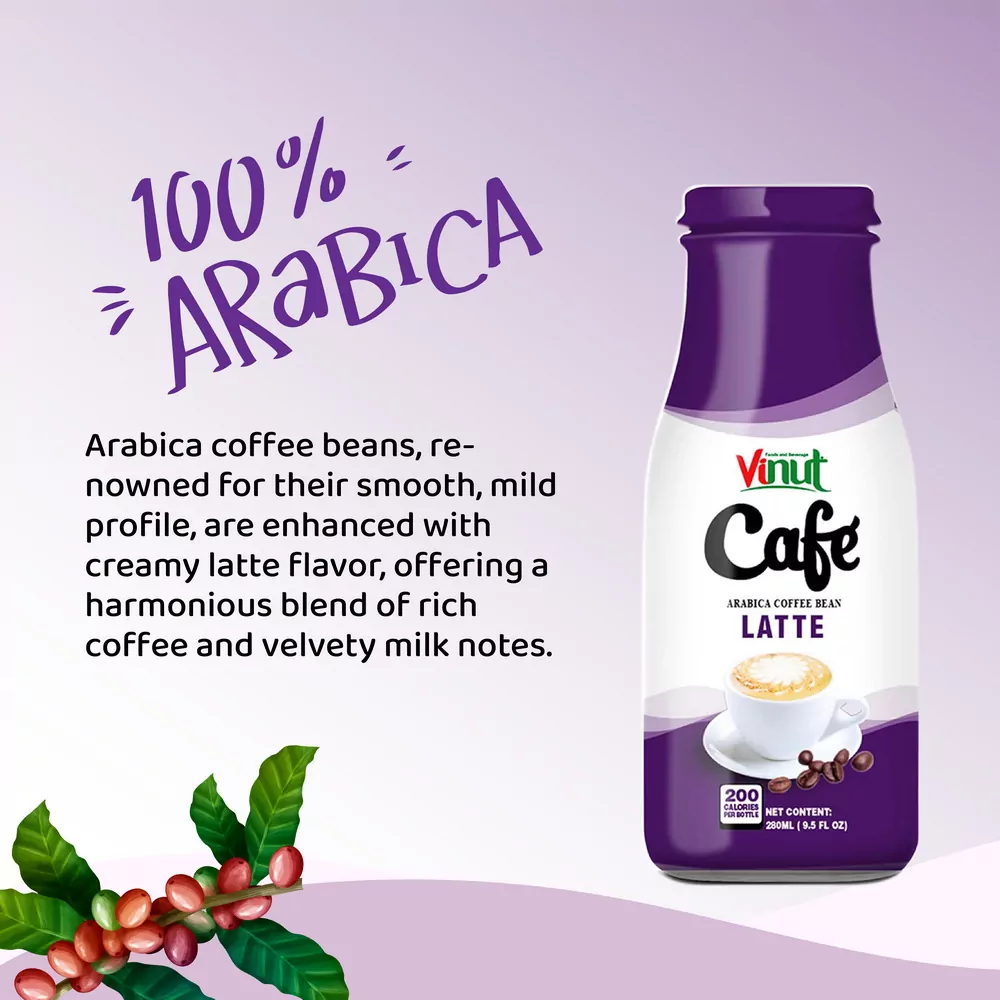 Box 4 x 9.5 fl oz Vinut Latte coffee drink (Arabica coffee bean)