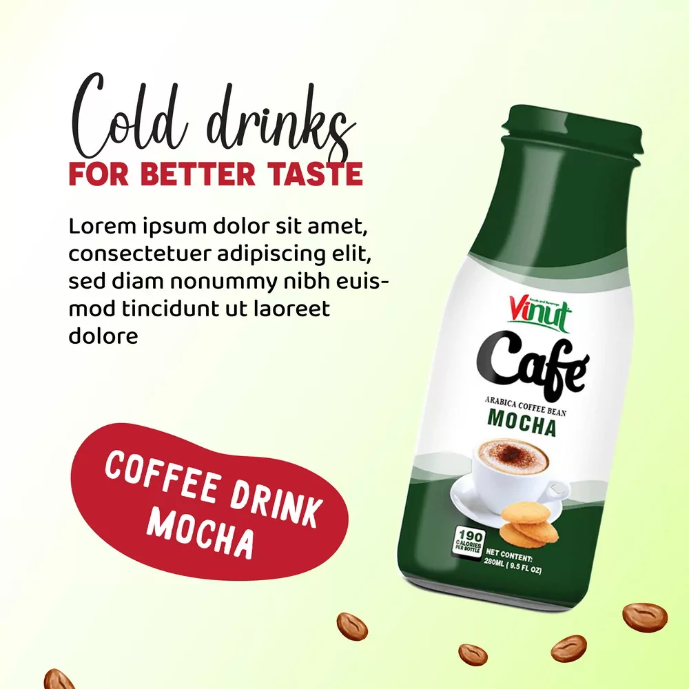 Box 4 x 9.5 fl oz Vinut Mocha coffee drink (Arabica coffee bean)
