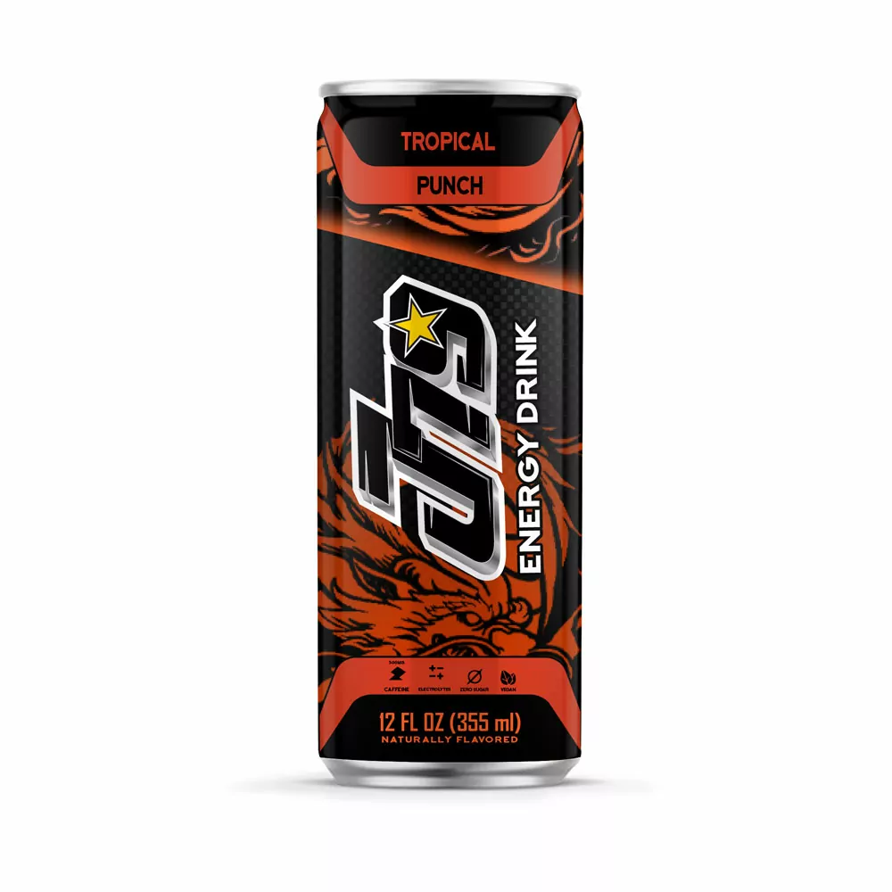 12 fl oz J79 Healthy Energy Drink Tropical Punch Zero Sugar Natural Caffeine Enhanced Hydration