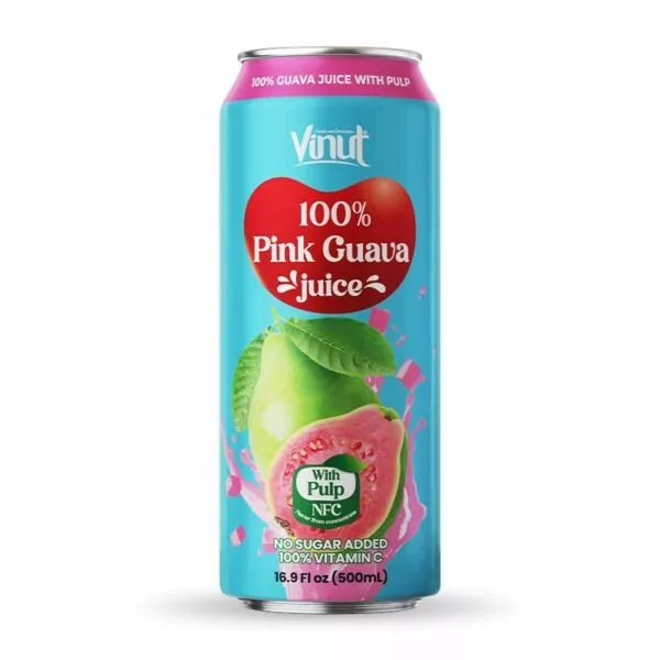 16.9 fl oz Vinut 100% Pink Guava juice drink with pulp no sugar added