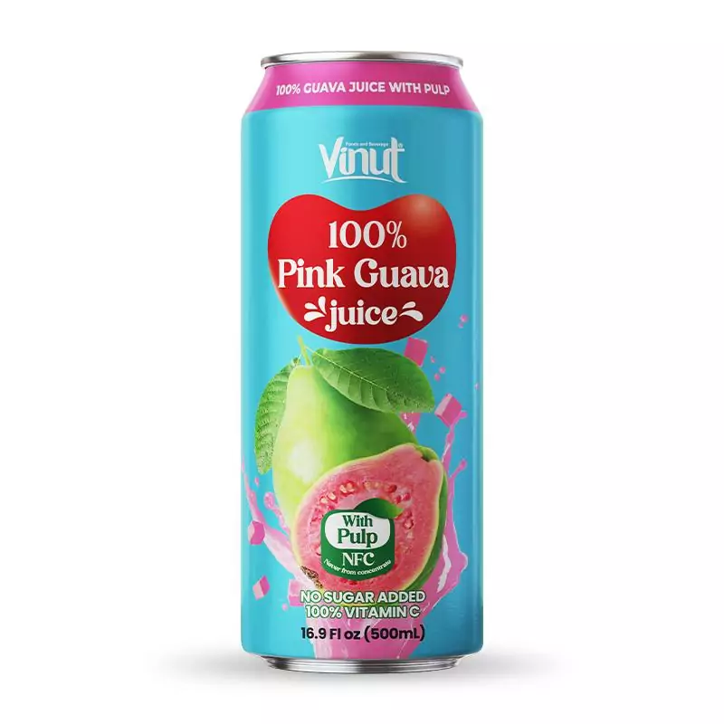 16.9 fl oz Vinut 100% Pink Guava juice drink with pulp no sugar added