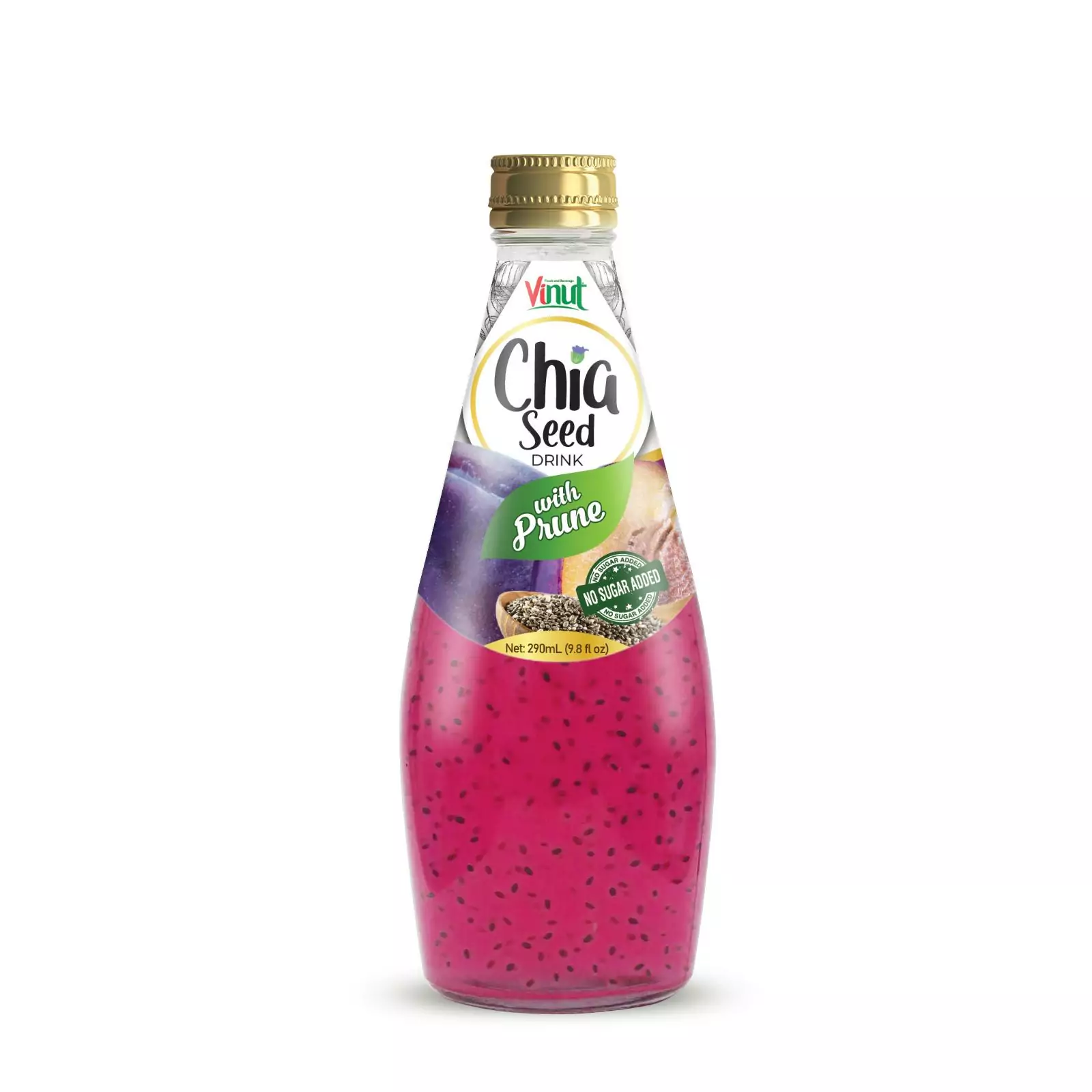 9.8 fl oz Vinut Chia seed drink with Prune (no sugar added)