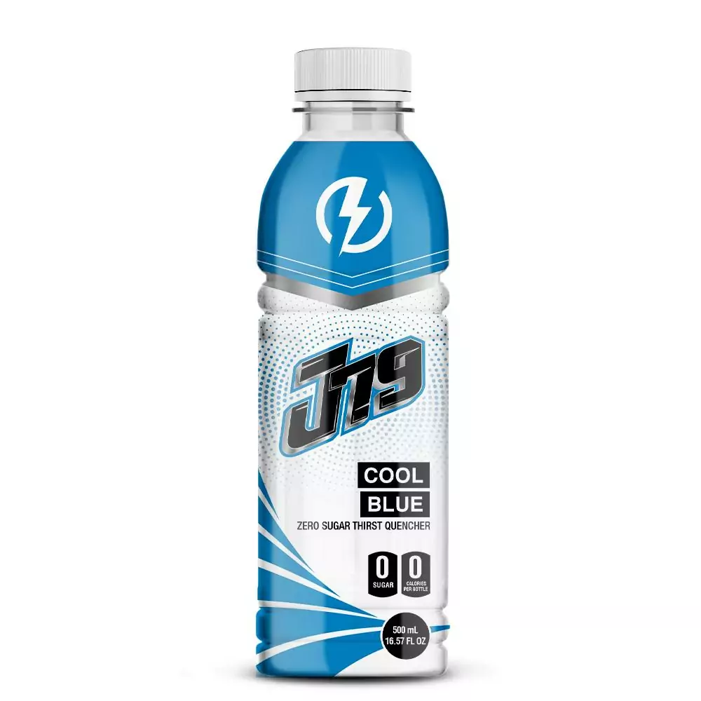 16.57 fl oz J79 Zero Sugar Cool Blue Energy Drinks Thirst Quencher Sports Drink