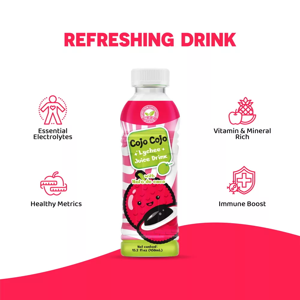 15.2 fl oz Cojo Cojo Lychee juice drink with Nata de coco