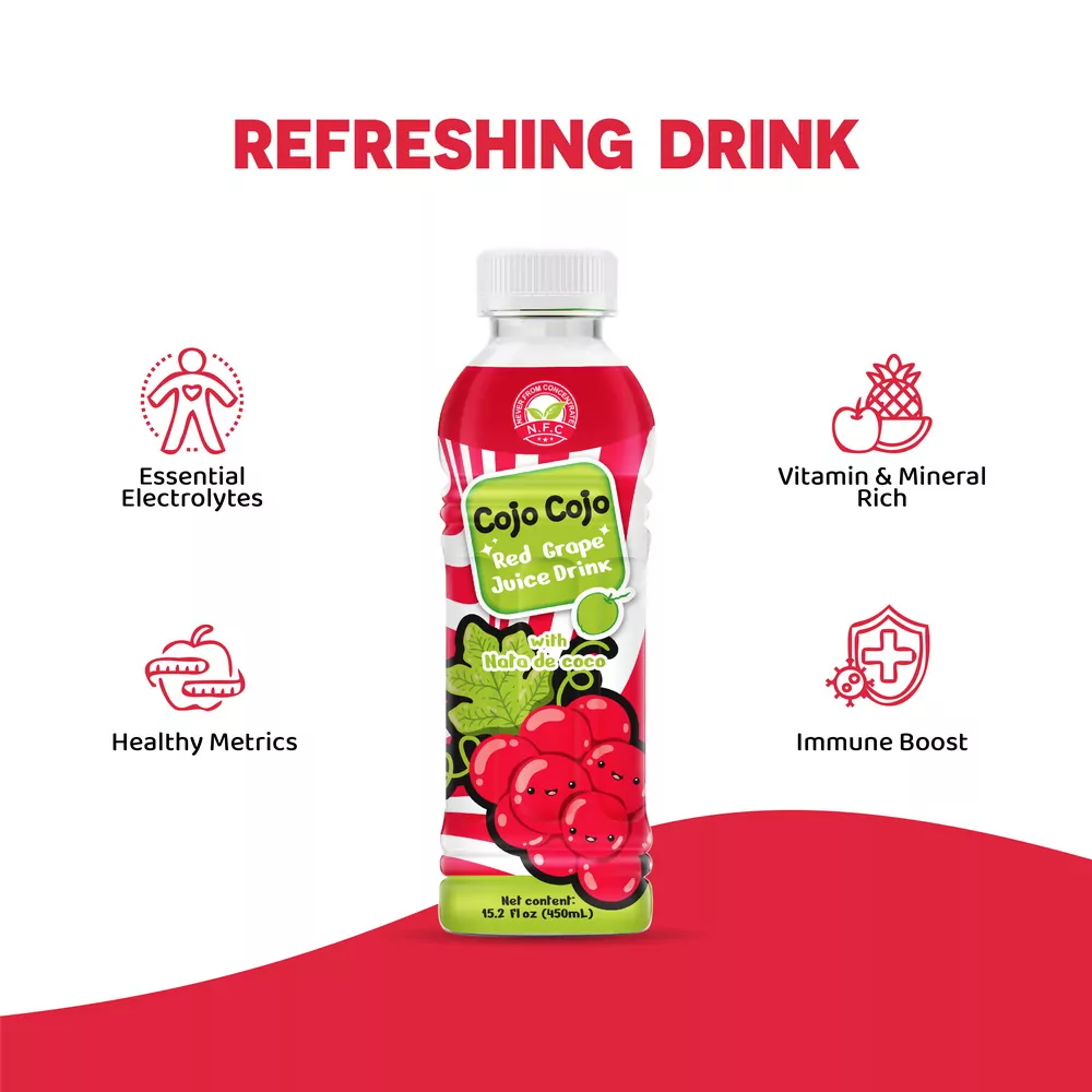15.2 fl oz Cojo Cojo Red Grape juice drink with Nata de coco