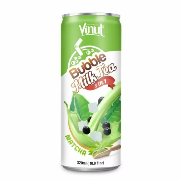 320ml VINUT Canned Bubble milk tea 3 in 1 with Matcha