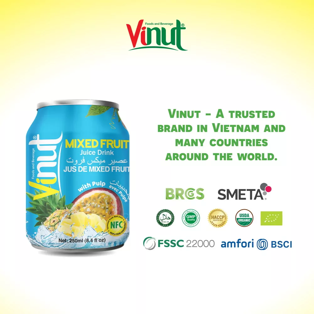 250ml Vinut Mixed fruit Juice drink with pulp 4 1