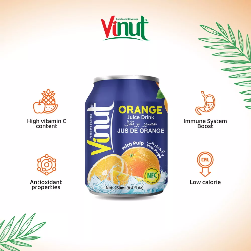 250ml Vinut Orange Juice drink with Pulp 2 1