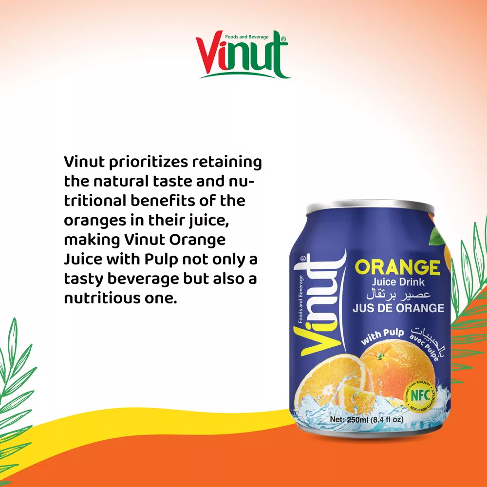 250ml Vinut Orange Juice drink with Pulp 3 1