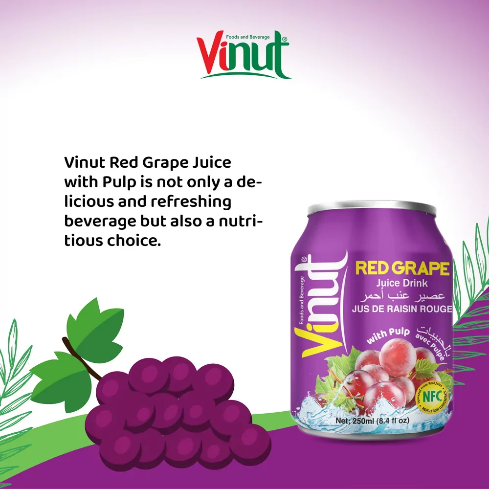 250ml Vinut Red Grape Juice drink with Pulp 3 1
