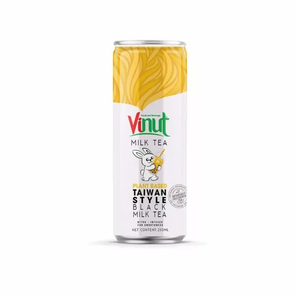 250ml Vinut Taiwan Style Black Milk Tea Plant-Based (Non-caffeinated, Non-GMO )  Pack 12