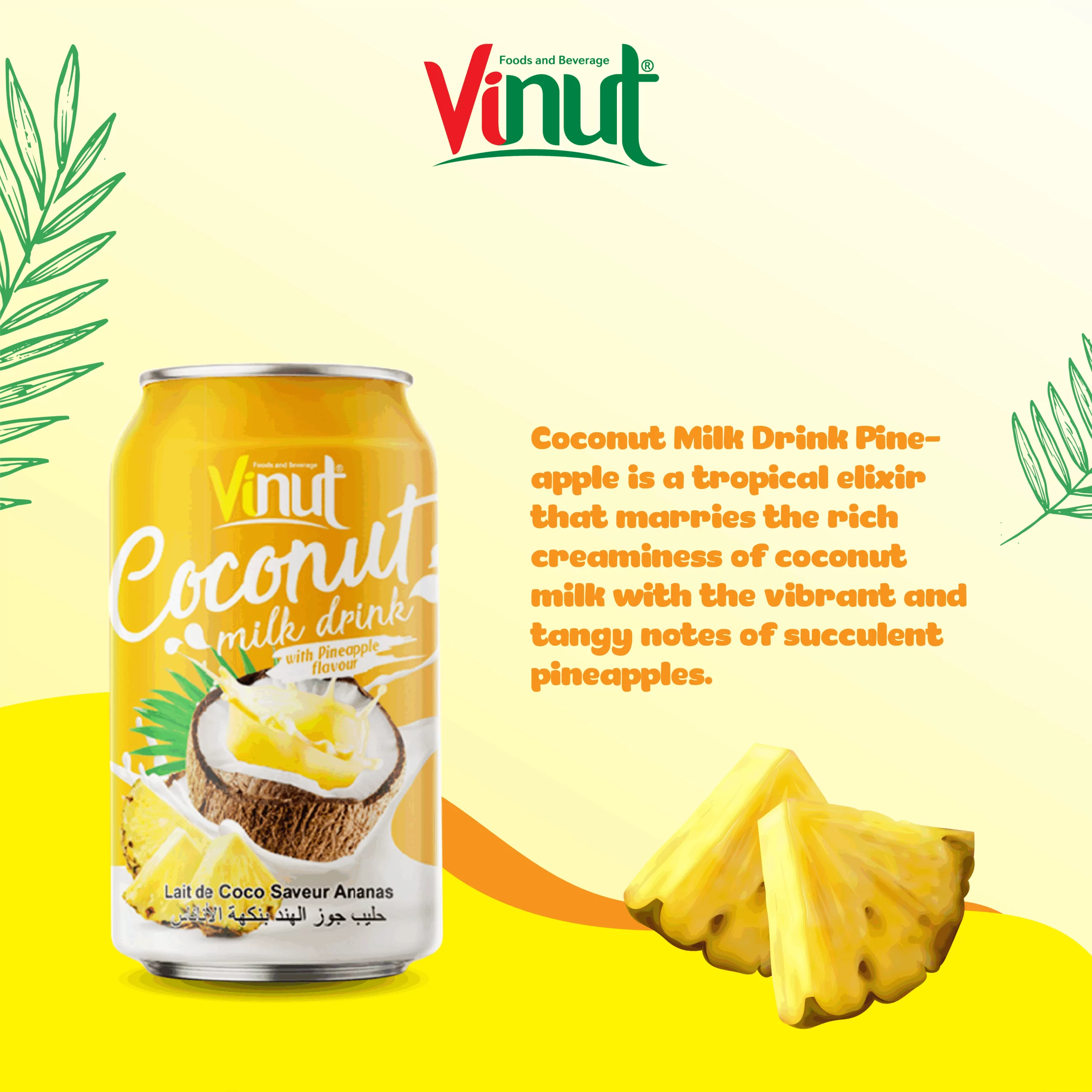11.1 fl oz Vinut Coconut Milk with Pineapple Flavor 11.1 fl oz Vinut Coconut Milk with Pineapple Flavor