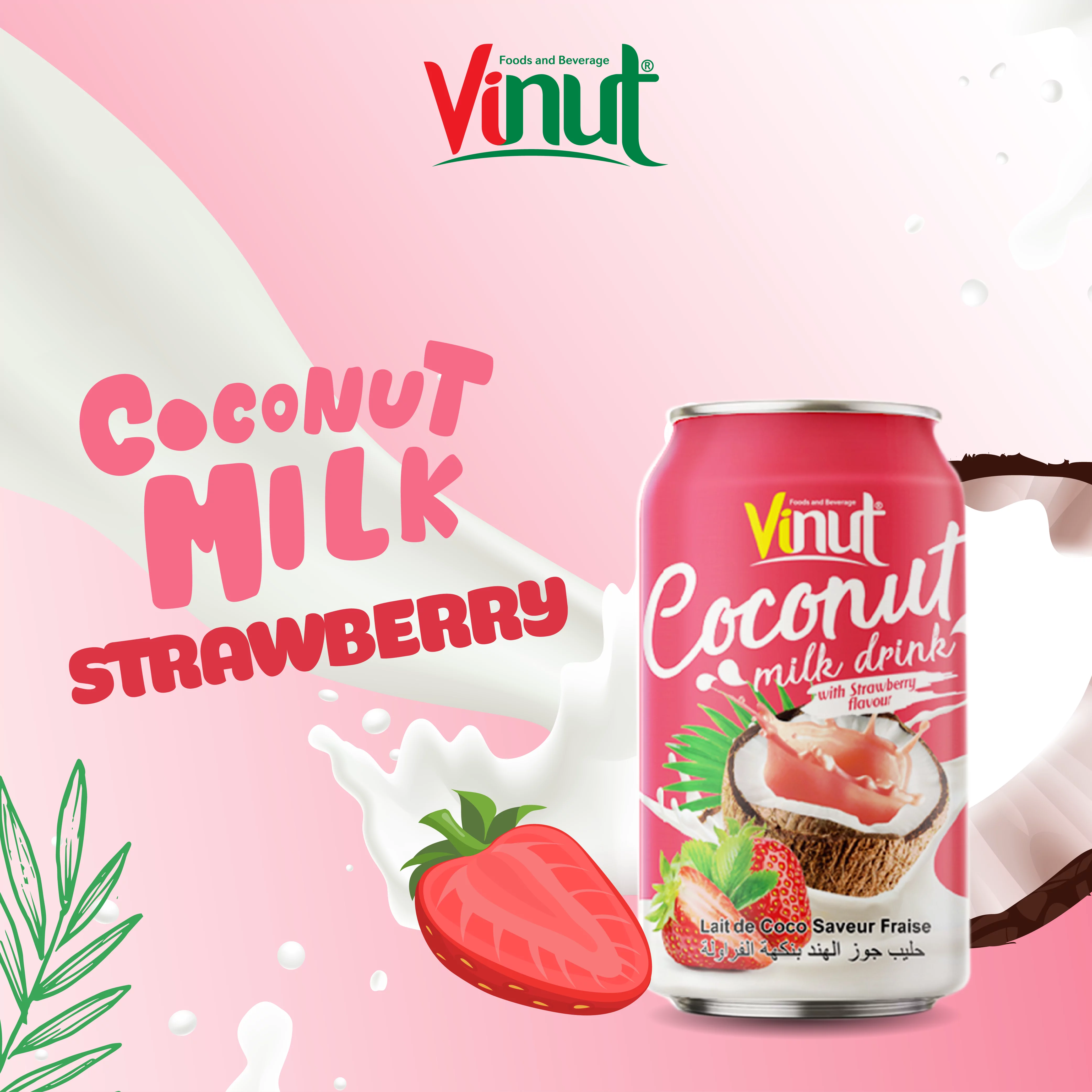 11.1 fl oz Vinut Coconut Milk with Strawberry Flavor