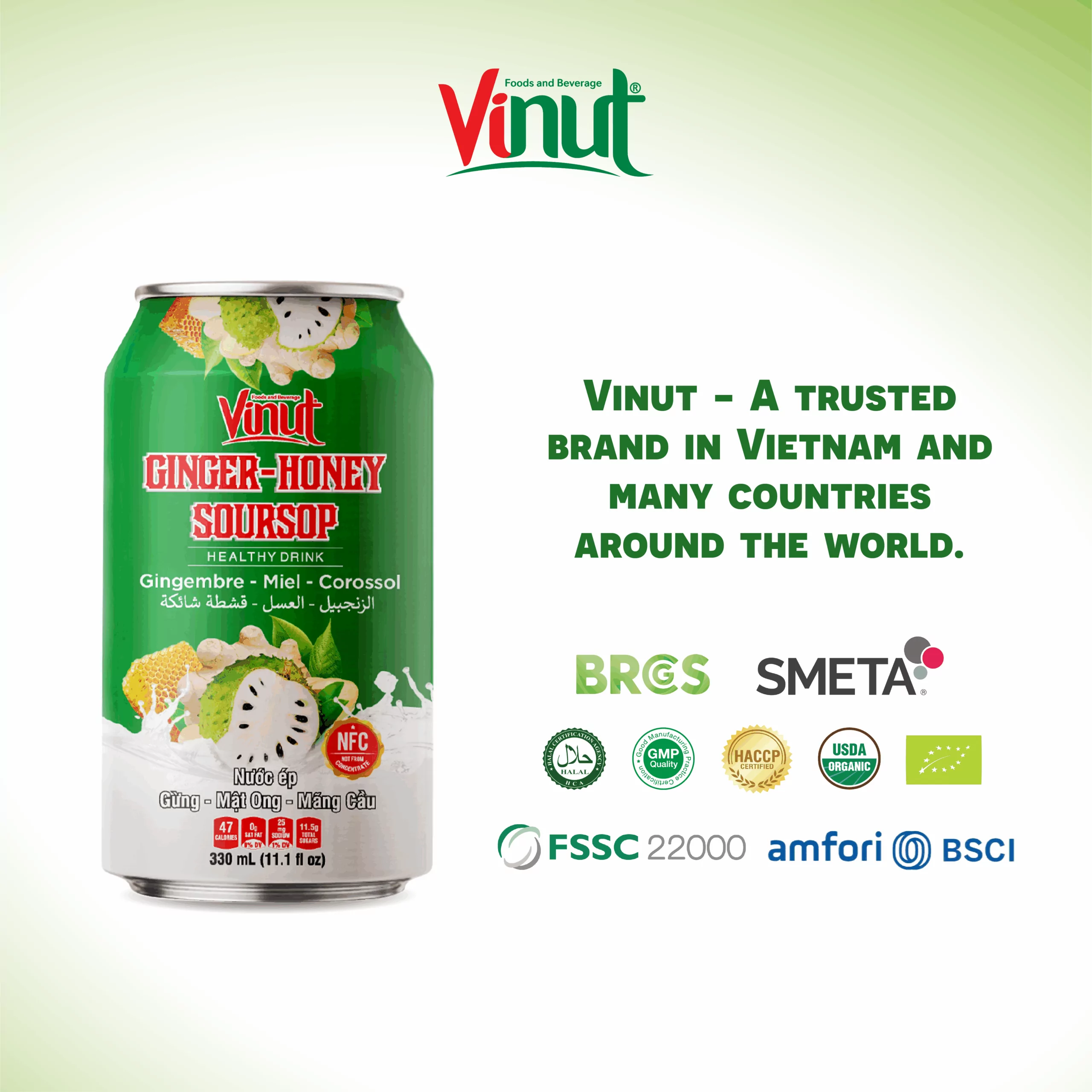 Ginger Honey Soursop 330ml-04 11.1 fl oz Vinut Ginger, Honey, and Soursop Juice Drink - Image 5