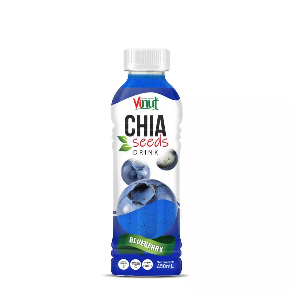 450ml Vinut Chia seed drink with Blueberry Enrich Omega 3 Vitamin C Fiber